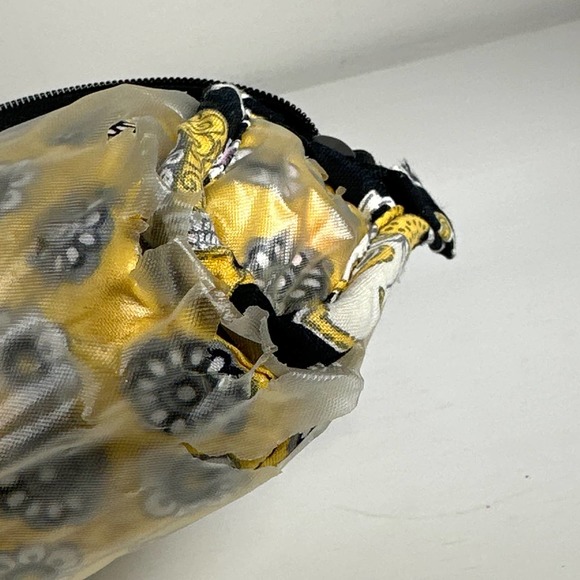 Vera Bradley Yellow Bird Small Cosmetic Lined Zipper Make-Up Toiletries Bag - Picture 7 of 8